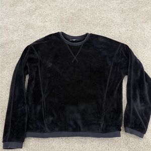Athleta Girl Black Velour Sweatshirt